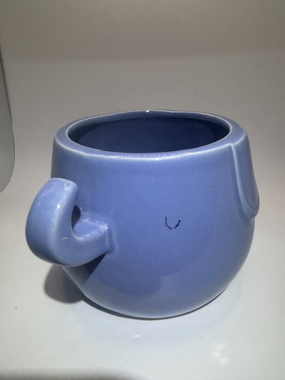 Tag 3D Elephant Mug in Periwinkle Blue with Polka Dot Interior